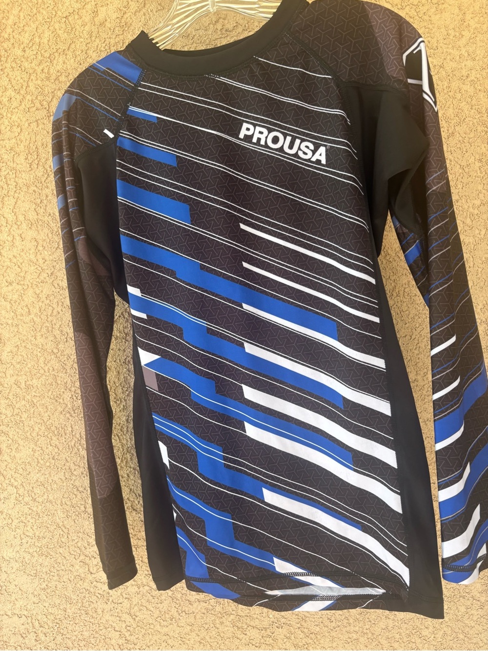 Prousa Men’s Blue & Black Long Sleeve Swim Shirt